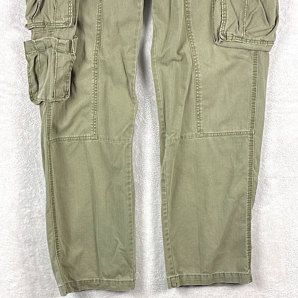 VTG Gap Cargo Pant Men 34x34 Olive Drab Military Baggy M65 Paratrooper Baggy Y2K - Picture 3 of 13